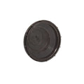 Black plastic component on a white background