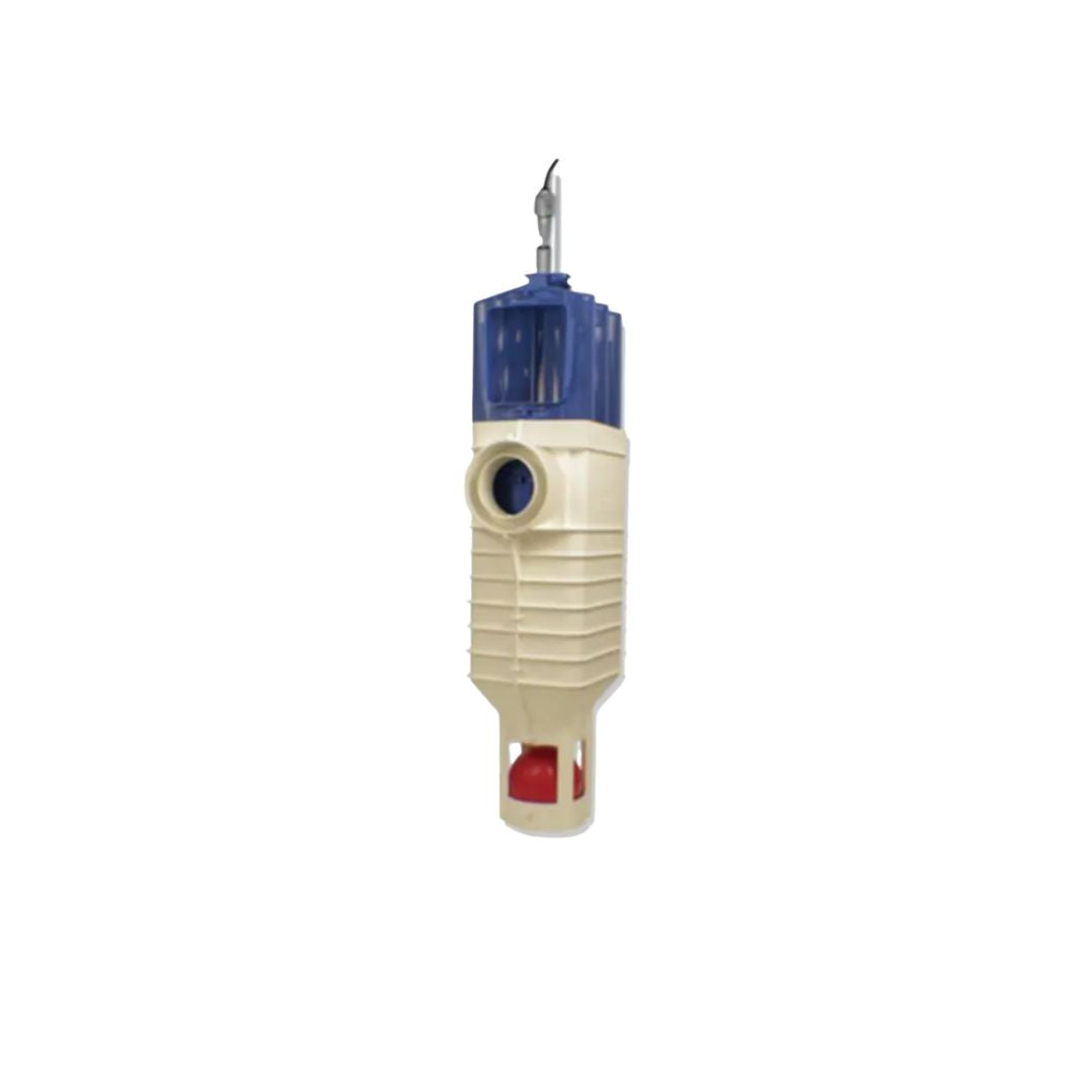 Electrical device with blue top and beige body on a white background - PL-525 Effluent Filter